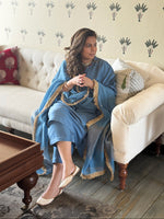 Mishri - Smoke Blue Pure Silk Kurta Set