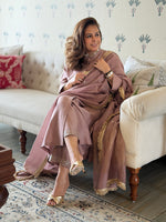 SEHAR - Rose Taupe Pure Silk Kurta Set