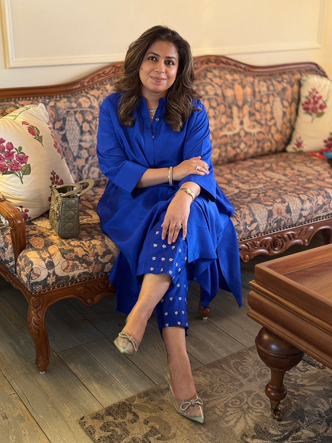 SEHAR - Electric Blue Pure Silk Kurta / Kurta Set