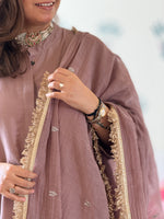 SEHAR - Rose Taupe Pure Silk Kurta Set