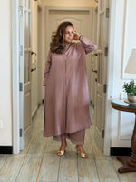 SEHAR - Rose Taupe Pure Silk Kurta Set
