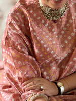 REET - Vintage Rose Bandhej One Size Silk Kurta Set