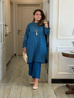 REET - Indigo Teal Bandhej Silk Kurta Set
