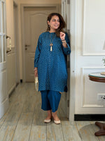 REET - Indigo Teal Bandhej Silk Kurta Set