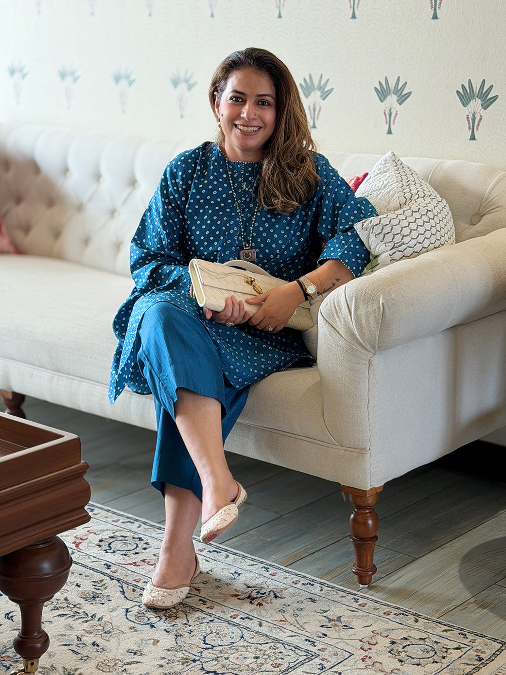 REET - Indigo Teal Bandhej Silk Kurta Set
