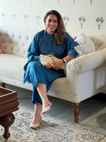 REET - Indigo Teal Bandhej Silk Kurta Set