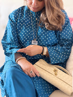 REET - Indigo Teal Bandhej Silk Kurta Set