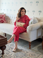 REET - Poppy Red Bandhej Silk Kurta Set