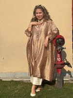 REET - Honey Gold Bandhej Silk Kurta (Anti Fit / One Size)