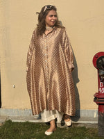 REET - Honey Gold Bandhej Silk Kurta (Anti Fit / One Size)