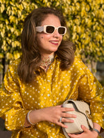 REET - Zest Green Bandhej Silk Kurta (Anti Fit / One Size)