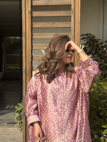 REET - Mauve Bandhej Silk Kurta (Anti Fit / One Size)