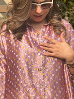 REET - Mauve Bandhej Silk Kurta (Anti Fit / One Size)