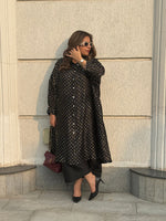 REET - Charcoal Black Bandhej Silk Kurta (Anti Fit / One Size)