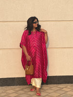 REET - Hot Pink Bandhej One Size Silk Kurta