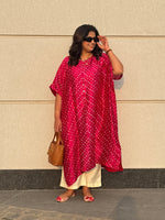 REET - Hot Pink Bandhej One Size Silk Kurta
