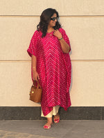 REET - Hot Pink Bandhej One Size Silk Kurta