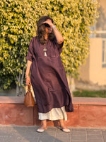 SITARA - Espresso Brown Pure Silk Co-ord set (Loose Fit / One Size)