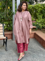 ZARIN - Salmon Pink Pure Silk Co-ord set (Loose Fit / One Size)