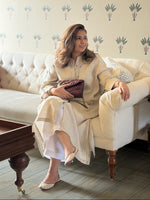 Navya - Beige Pure Linen Kurta Set