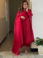 NEERA - Red Silk Kurta Set