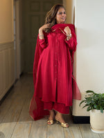 NEERA - Red Silk Kurta Set