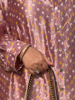 REET - Mauve Bandhej Silk Kurta (Anti Fit / One Size)