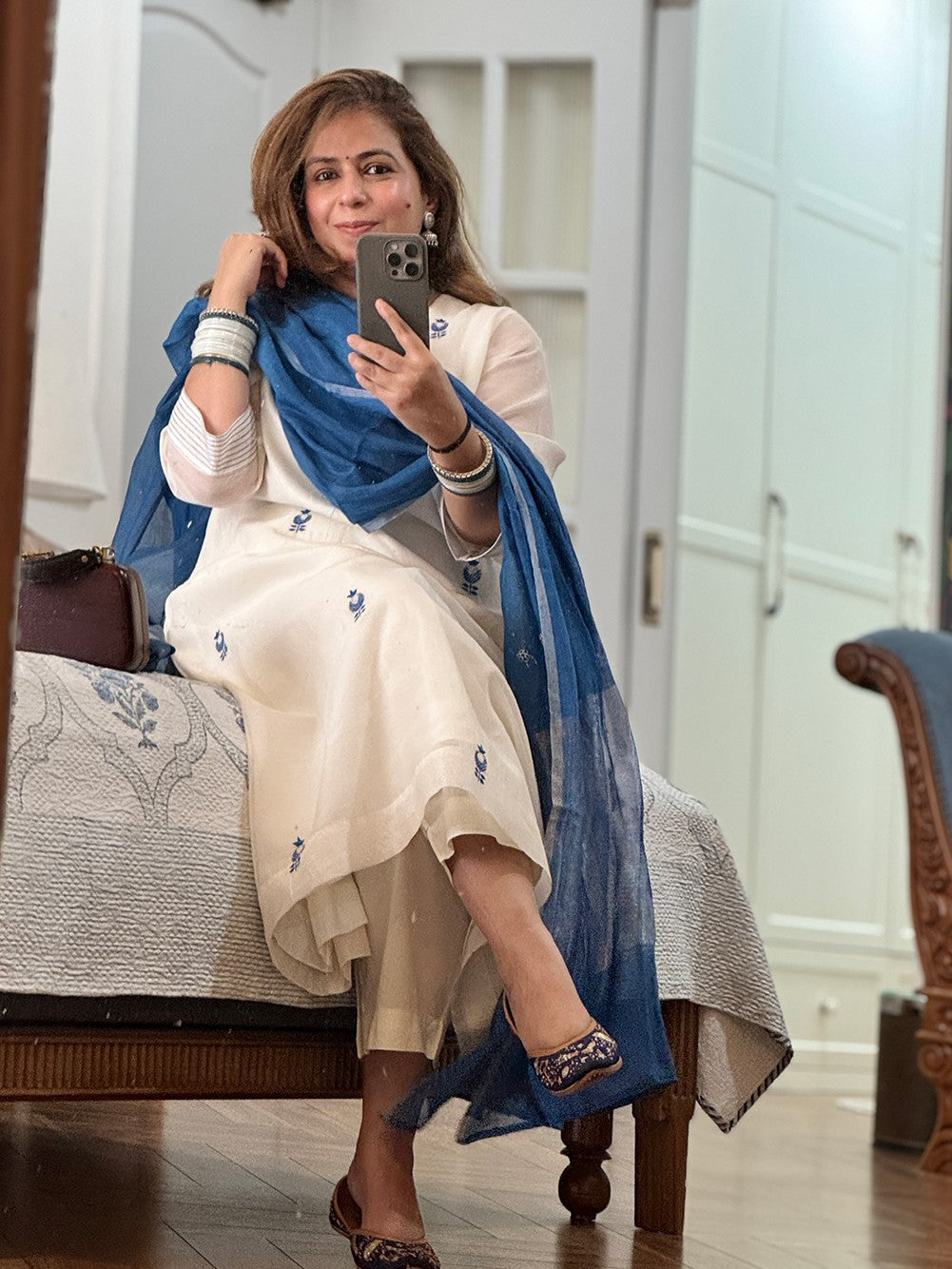 NIRAAYA - Neelima Pure Mul Chanderi Kurta / Suit set
