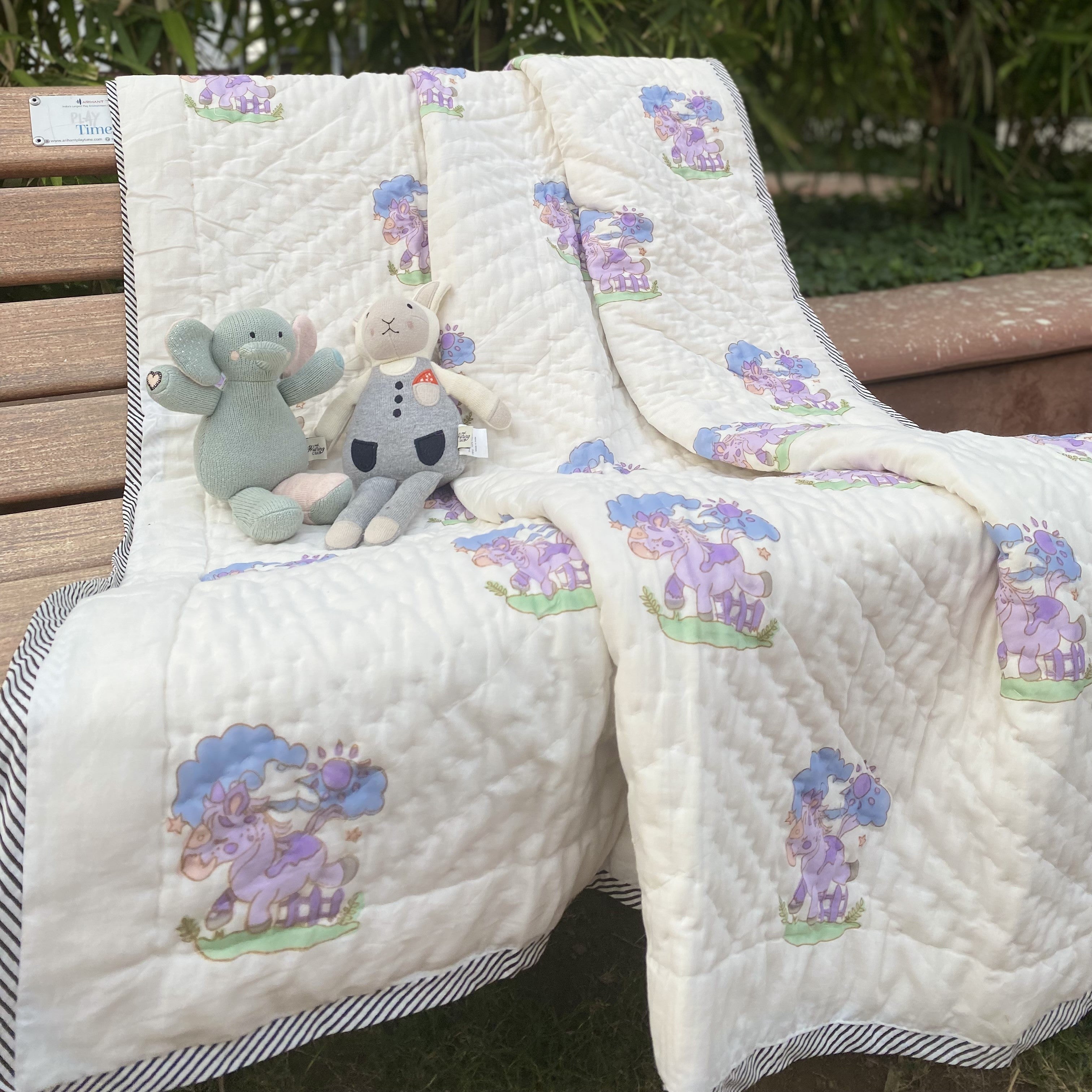 Lucky Unicorn - Lavender Reversible Kids Quilt